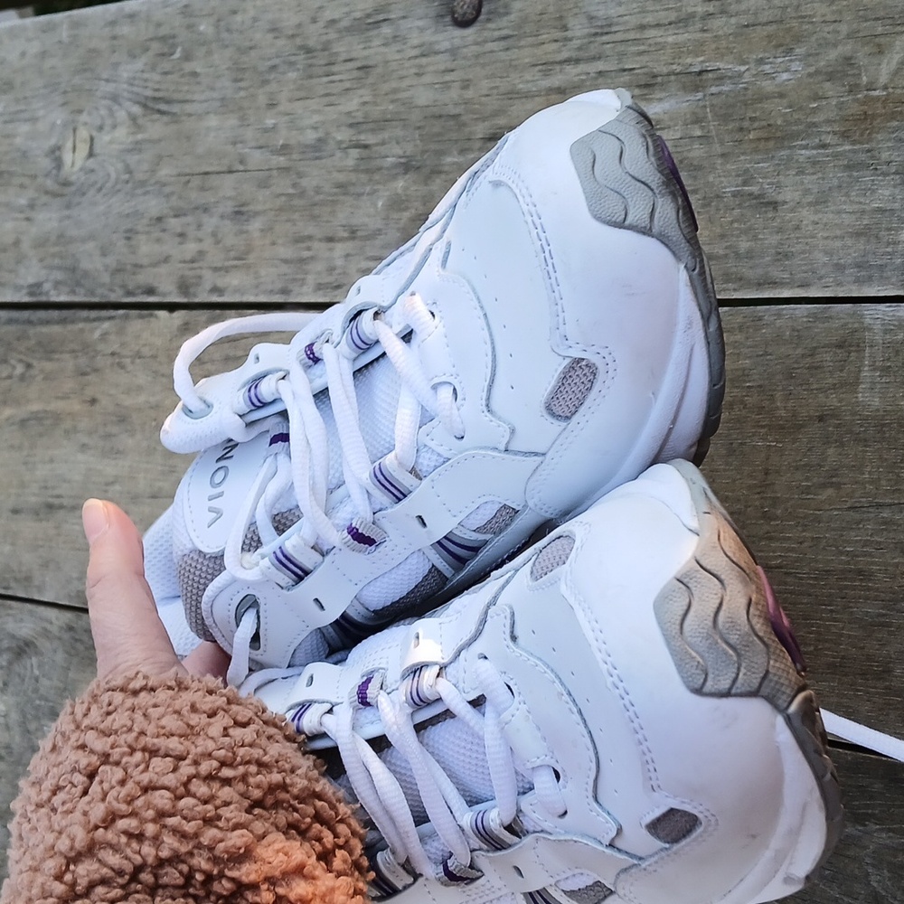 Bionic Walker Shoes Classic Athletic Sneakers Women Size 8.5 Wide,White/Purple - Picture 4 of 9
